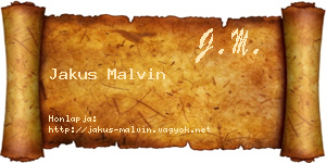 Jakus Malvin névjegykártya